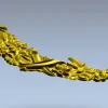 Crescent Floral Applique STL