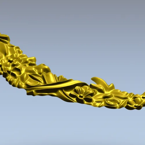 Crescent Floral Applique STL