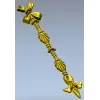 Ribbon Tassel Vertical Applique - STL 3D Model for CNC