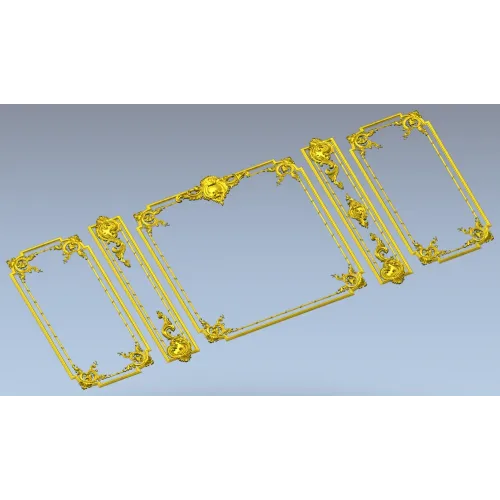 Рокайльный триптих - декоративная 3D модель STL для ЧПУ