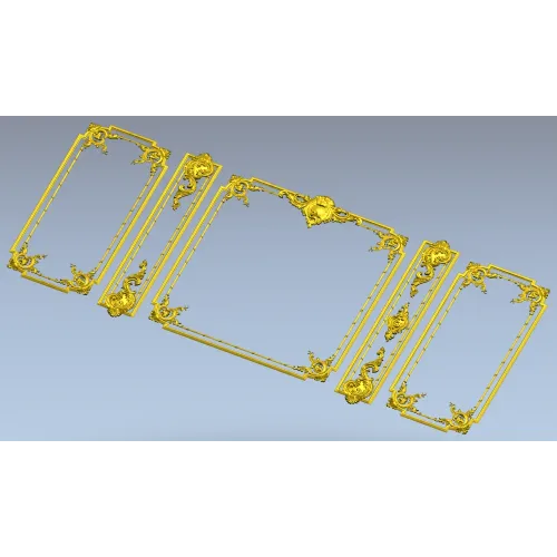 Рокайльный триптих - декоративная 3D модель STL для ЧПУ