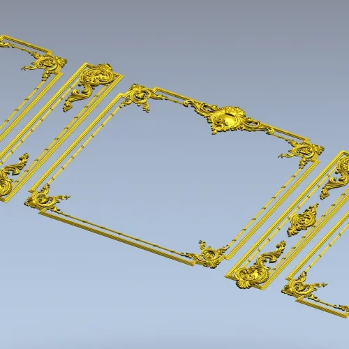 Рокайльный триптих - декоративная 3D модель STL для ЧПУ