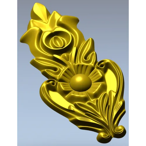 Вертикальный картуш "Флора" - 3D модель STL для ЧПУ