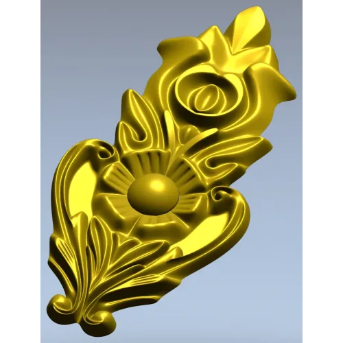 Вертикальный картуш "Флора" - 3D модель STL для ЧПУ