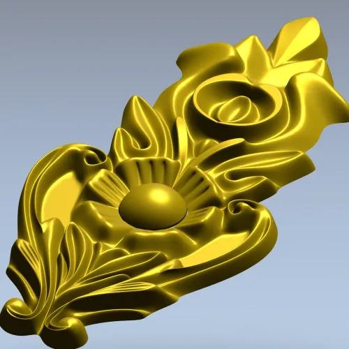 Вертикальный картуш "Флора" - 3D модель STL для ЧПУ