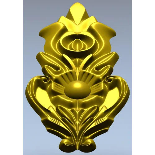 Вертикальный картуш "Флора" - 3D модель STL для ЧПУ