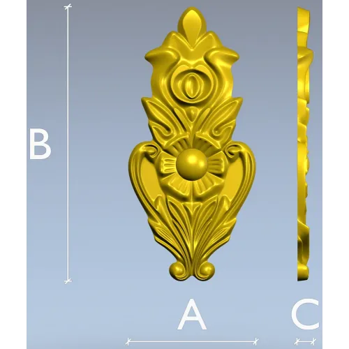 Вертикальный картуш "Флора" - 3D модель STL для ЧПУ