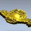 Декоративный картуш с розой - STL модель для ЧПУ