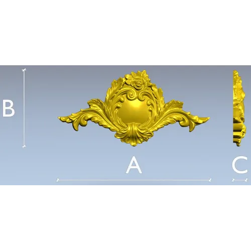 Декоративный картуш с розой - STL модель для ЧПУ