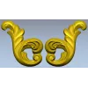 Rocaille acanthus ornament STL 3D model for CNC