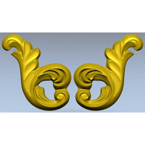 Rocaille acanthus ornament STL 3D model for CNC