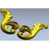 Rocaille acanthus ornament STL 3D model for CNC