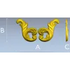 Rocaille acanthus ornament STL 3D model for CNC