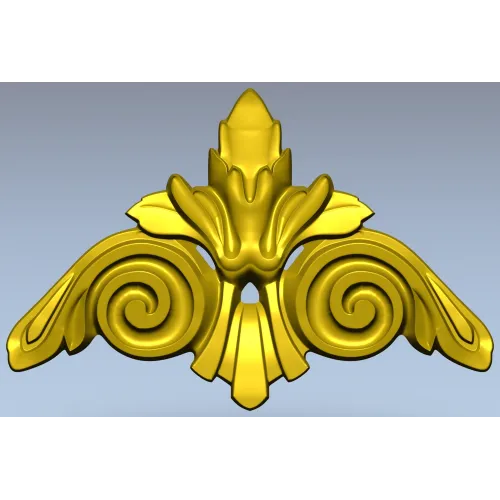 Acanthus Scroll Cartouche STL 3D Model for CNC