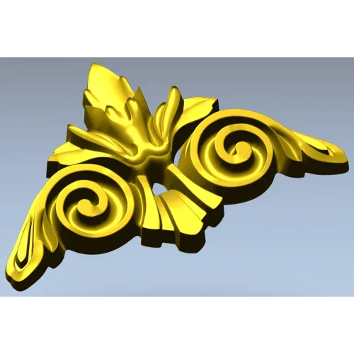 Acanthus Scroll Cartouche STL 3D Model for CNC