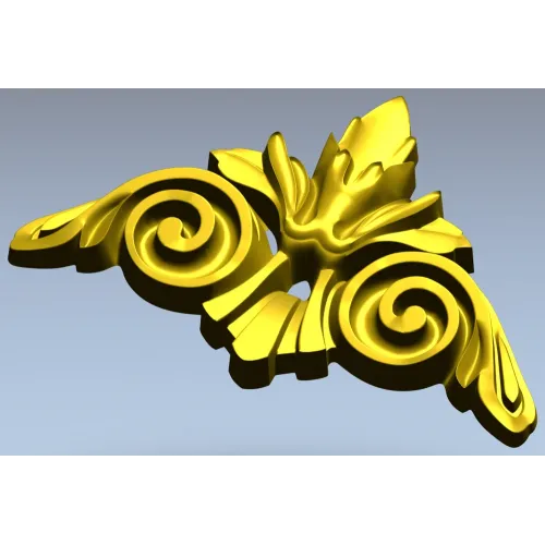 Acanthus Scroll Cartouche STL 3D Model for CNC