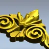 Acanthus Scroll Cartouche STL 3D Model for CNC