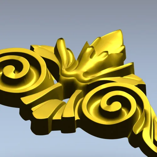 Acanthus Scroll Cartouche STL 3D Model for CNC