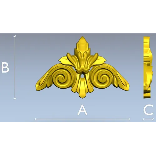 Acanthus Scroll Cartouche STL 3D Model for CNC