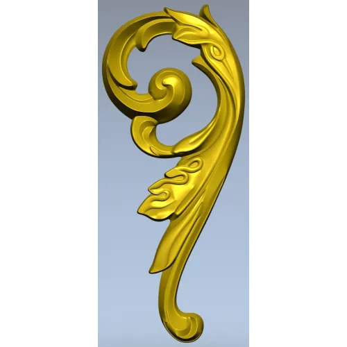 Acanthus Scroll Decorative STL Model for CNC