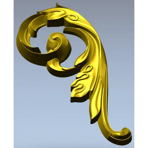 Acanthus Scroll Decorative STL Model for CNC