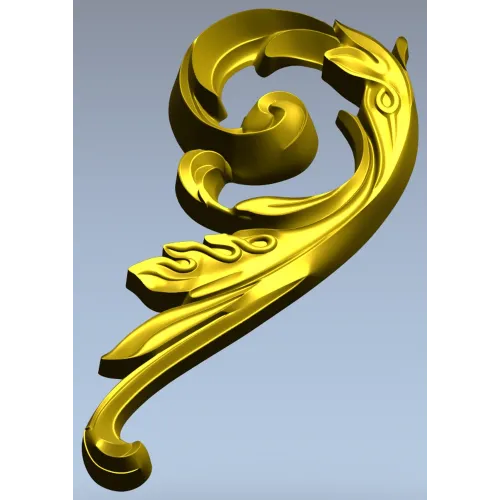 Acanthus Scroll Decorative STL Model for CNC