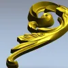 Acanthus Scroll Decorative STL Model for CNC