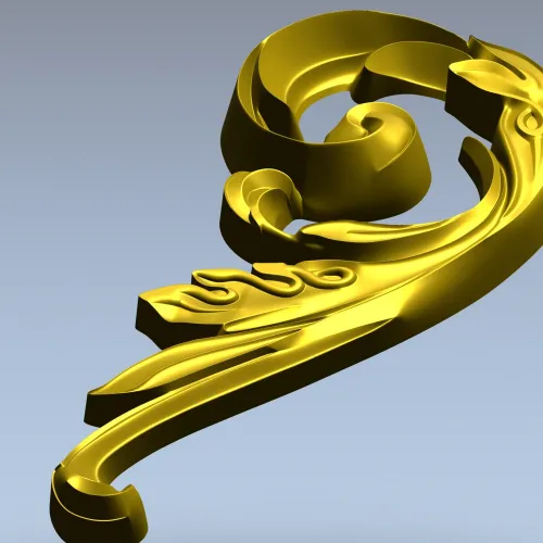 Acanthus Scroll Decorative STL Model for CNC