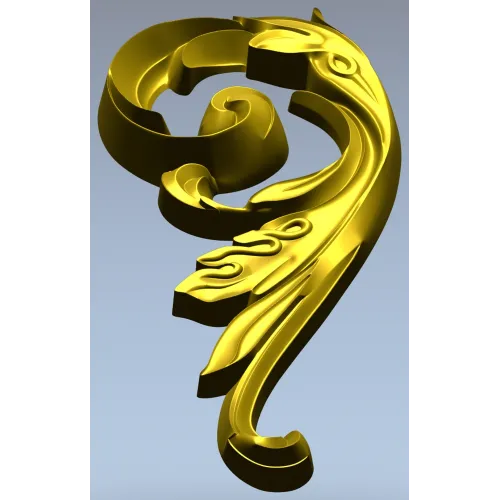 Acanthus Scroll Decorative STL Model for CNC