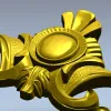 Декоративный картуш с овальным медальоном - stl модель для ЧПУ