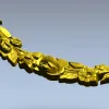 Декоративная цветочная накладка-полумесяц - STL модель для ЧПУ
