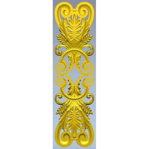 Acanthus Scroll Cartouche - STL 3D model for CNC