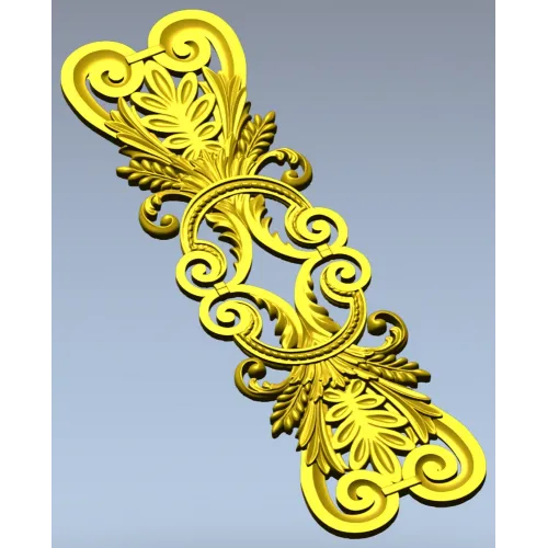 Acanthus Scroll Cartouche - STL 3D model for CNC