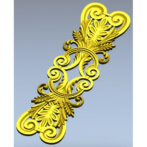 Acanthus Scroll Cartouche - STL 3D model for CNC