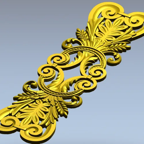 Acanthus Scroll Cartouche - STL 3D model for CNC
