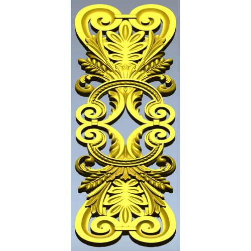 Acanthus Scroll Cartouche - STL 3D model for CNC