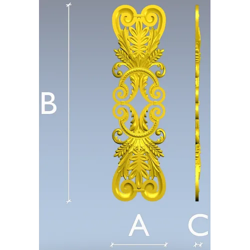 Acanthus Scroll Cartouche - STL 3D model for CNC