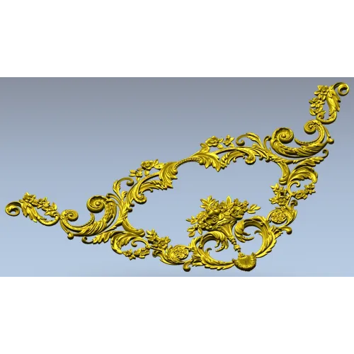 Резной картуш в стиле рококо - 3D модель STL для ЧПУ