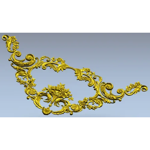 Резной картуш в стиле рококо - 3D модель STL для ЧПУ