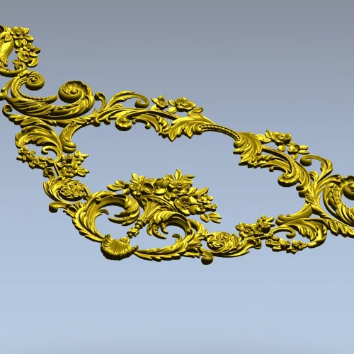 Резной картуш в стиле рококо - 3D модель STL для ЧПУ