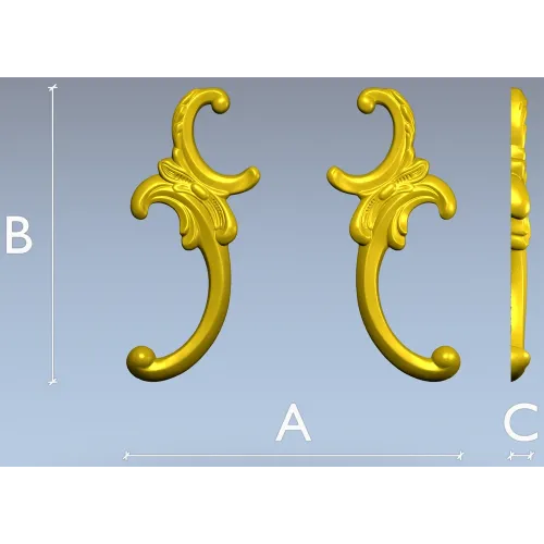Baroque Corner Ornament STL for CNC