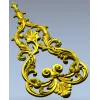 Рокайльная вертикальная 3D модель в формате STL для ЧПУ - декоративная накладка