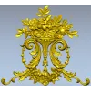 Ornate Floral Cartouche STL 3D Model for CNC Carving
