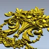 Ornate Floral Cartouche STL 3D Model for CNC Carving