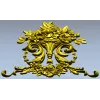 Ornate Floral Cartouche STL 3D Model for CNC Carving