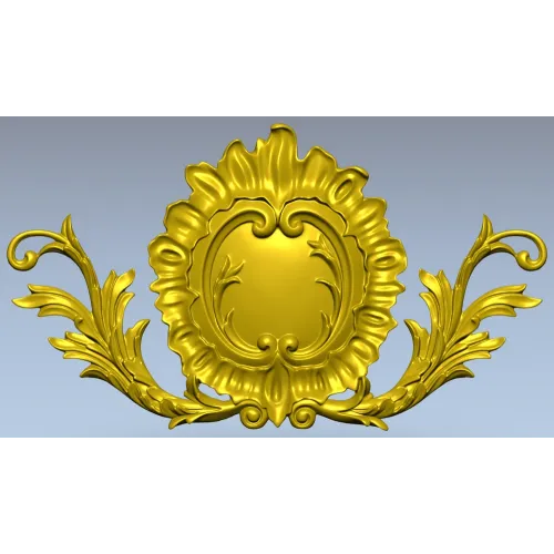Rococo Cartouche STL 3D model for CNC carving