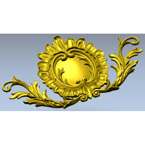 Rococo Cartouche STL 3D model for CNC carving