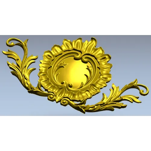 Rococo Cartouche STL 3D model for CNC carving
