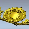 Rococo Cartouche STL 3D model for CNC carving