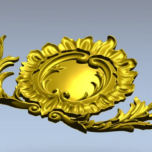 Rococo Cartouche STL 3D model for CNC carving